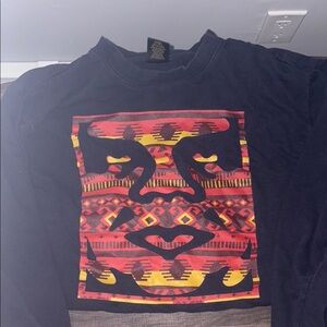 Obey Men’s Medium Crewneck with Red and Yellow Graphic